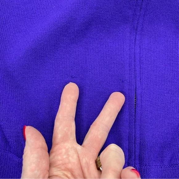 St. John Knit Bomber Cardigan Jacket Small Green/Purple - Picture 11 of 16